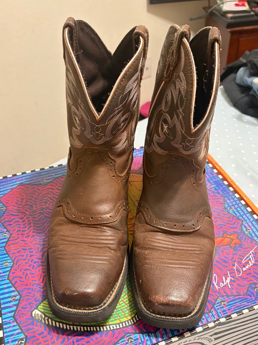 Justin Boots Brown Western Ankle Booties